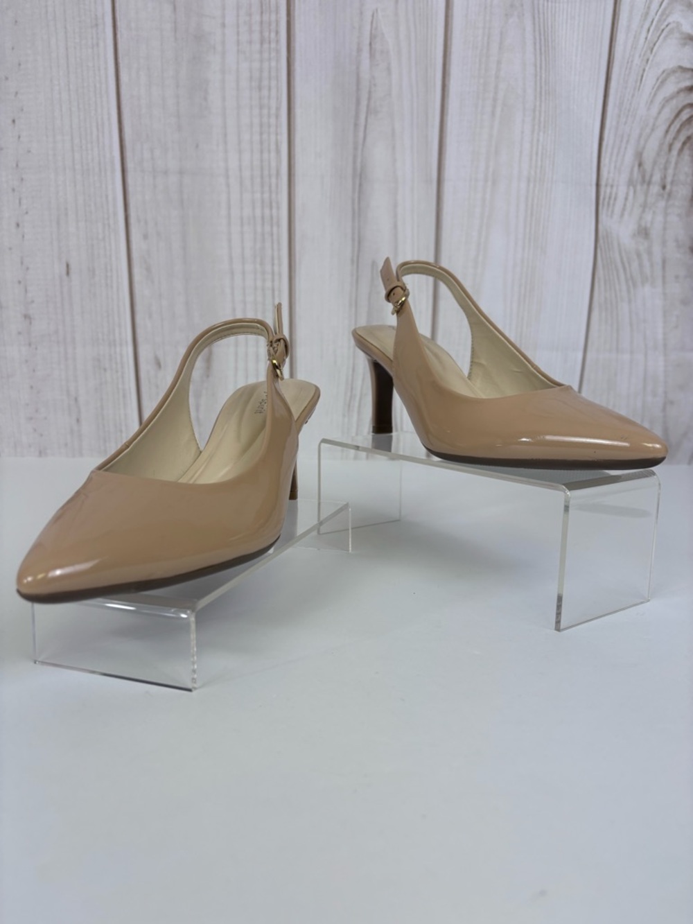 Easy Spirit Raveen Patent Pointed-Toe Slingback Pumps Stiletto Classic Beige 6 - Picture 4 of 15